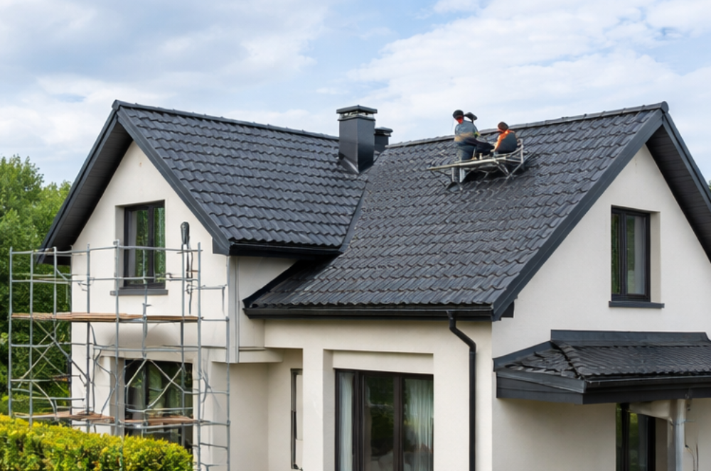 pločevinasta streha družinska hiša